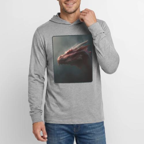 Red Dragon Fog Portrait Design - Unisex Long Sleeve Hoodie Shirt
