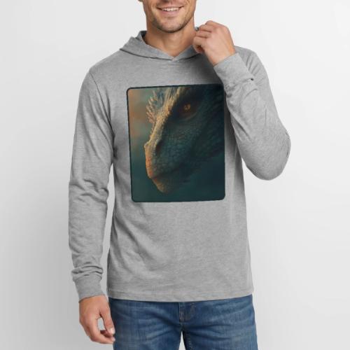 Golden Eye Dragon Close-Up Design - Unisex Long Sleeve Hoodie Shirt