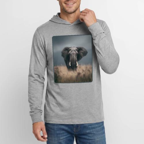 Majestic African Elephant Portrait Design - Unisex Long Sleeve Hoodie Shirt