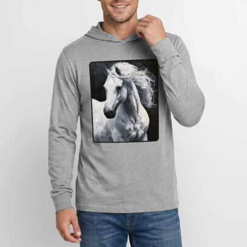 White Horse Oil Painting Design - Unisex Long Sleeve Hoodie Shirt