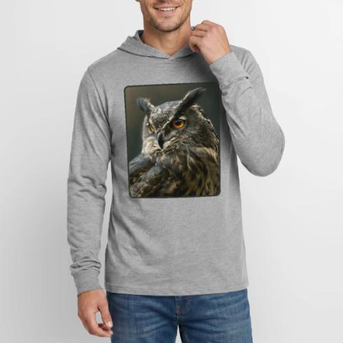 Eurasian Eagle Owl Portrait Design - Unisex Long Sleeve Hoodie Shirt