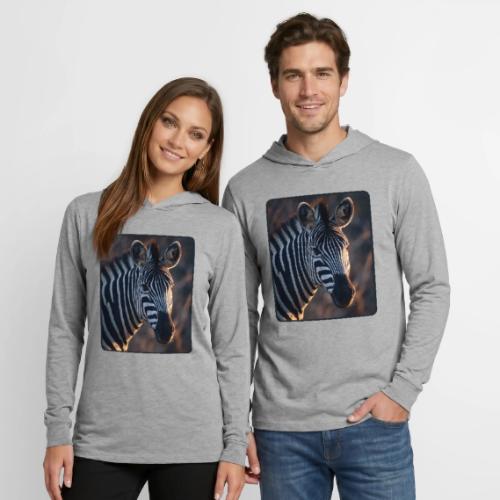 Majestic Zebra Sunset Portrait Design - Unisex Long Sleeve Hoodie Shirt