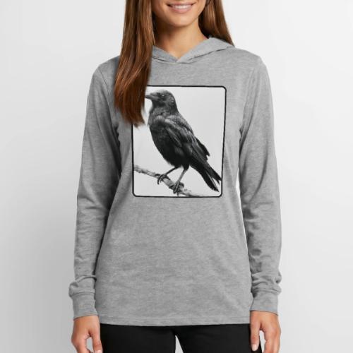 Raven Black and White Art Design - Unisex Long Sleeve Hoodie Shirt