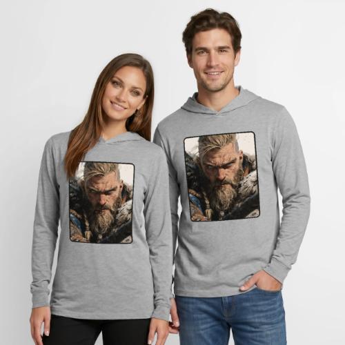 Fierce Viking Warrior Portrait - Unisex Long Sleeve Hoodie Shirt