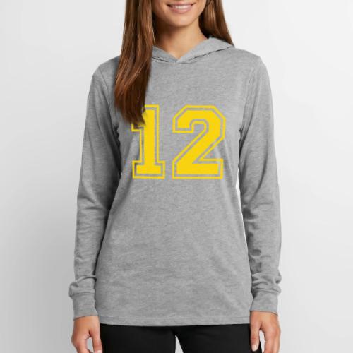 Number 12 in a classic athletic collegiate font - Unisex Long Sleeve Hoodie Shirt