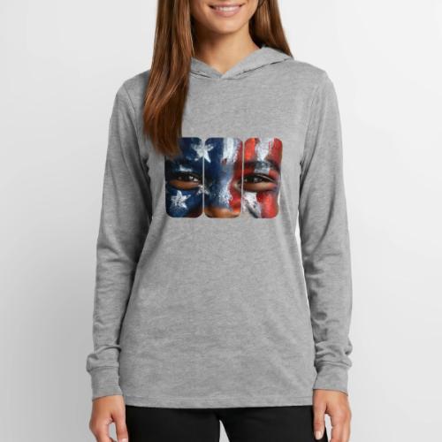 USA: Three Panels of Pride - Unisex Long Sleeve Hoodie Shirt