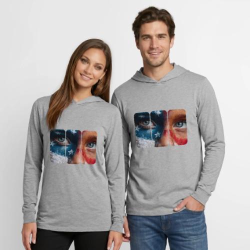 USA: Star-Spangled Glance - Unisex Long Sleeve Hoodie Shirt