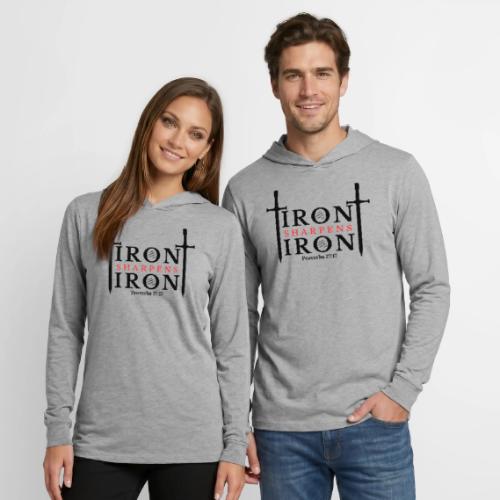 Iron Sharpens Iron - Proverbs 27:17 (Black & Red) - Unisex Long Sleeve Hoodie Shirt