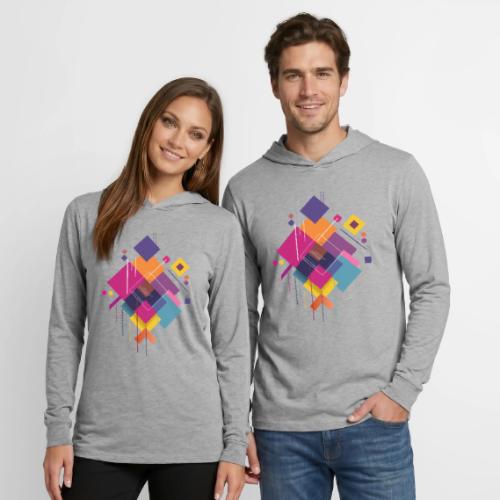 Vibrant Geometry - Unisex Long Sleeve Hoodie Shirt