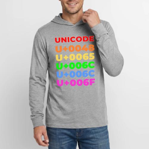 Hello, in unicode - Unisex Long Sleeve Hoodie Shirt