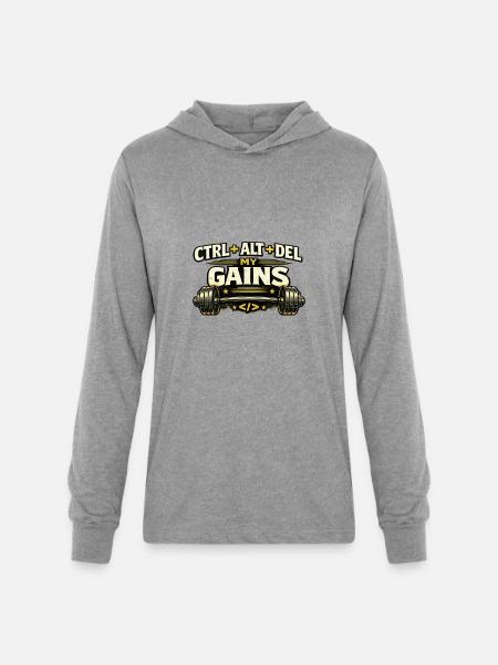Ctrl Alt Del My Gains - Unisex Long Sleeve Hoodie Shirt - heather grey