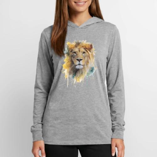 Watercolor Lion Portrait - Unisex Long Sleeve Hoodie Shirt