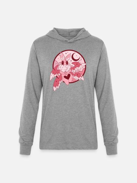 Rosy Maple Mothman - Unisex Long Sleeve Hoodie Shirt - heather grey