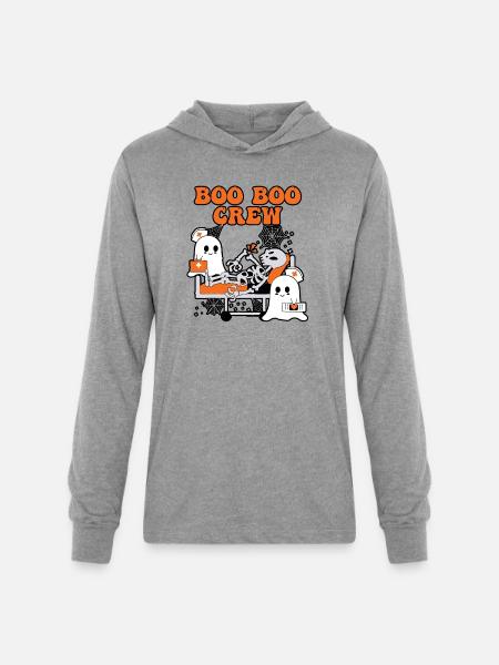 BOO BOO CREW - Unisex Long Sleeve Hoodie Shirt - heather grey