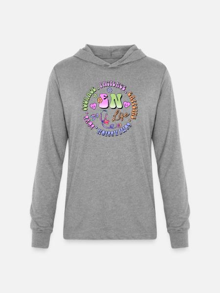 Emergency Nurse circle - Unisex Long Sleeve Hoodie Shirt - heather grey