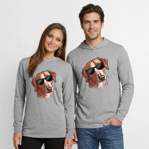 Funny hunting dog with sunglasses - Unisex Long Sleeve Hoodie Shirt