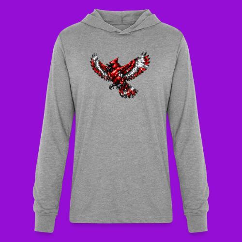 Silver Cardinal in Flight - Unisex Long Sleeve Hoodie Shirt