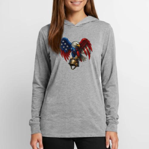 American Flag Bald Eagle - Helmet - Unisex Long Sleeve Hoodie Shirt