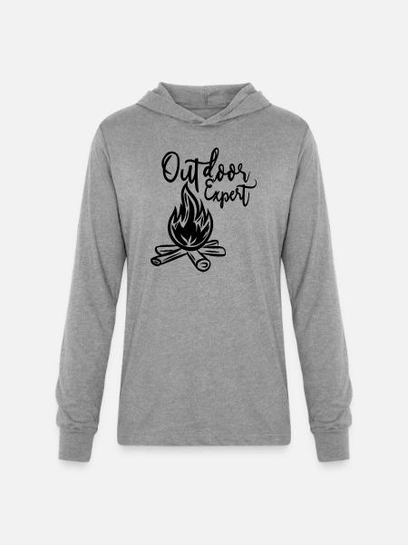 bonfire - Unisex Long Sleeve Hoodie Shirt - heather grey