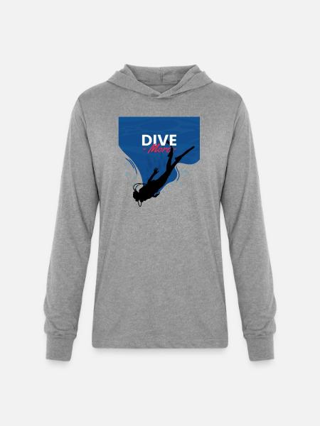 Dive More - Unisex Long Sleeve Hoodie Shirt - heather grey