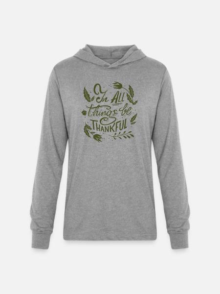 Be Thankful - Unisex Long Sleeve Hoodie Shirt - heather grey