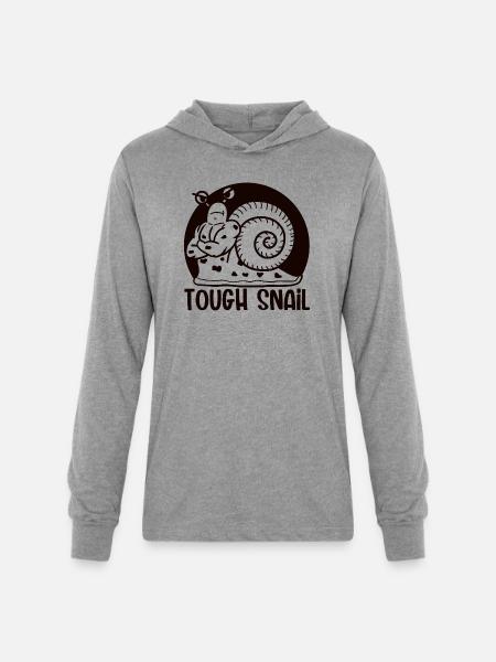 Tough Snail Mono - Unisex Long Sleeve Hoodie Shirt - heather grey
