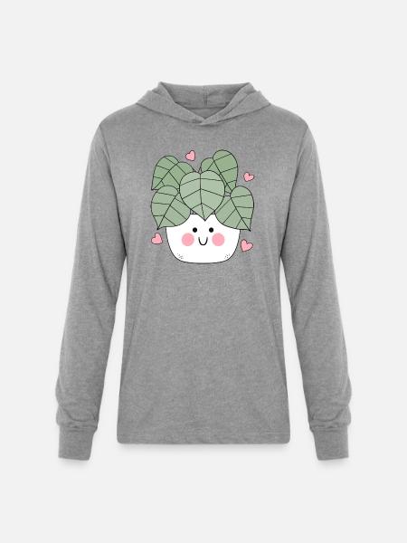 Cute Plant - Unisex Long Sleeve Hoodie Shirt - heather grey