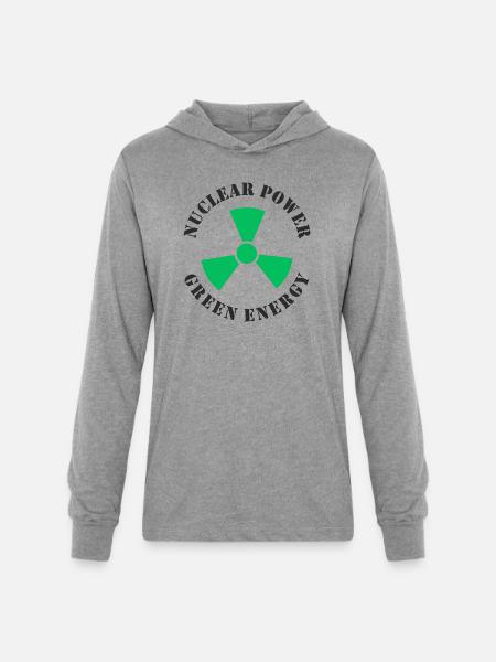Nuclear Power Green Energy - Unisex Long Sleeve Hoodie Shirt - heather grey