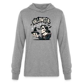 Halloween - Unisex Long Sleeve Hoodie Shirt - heather grey - Front - AI Model Female 172 light (172cm) & AI Model Male 178 light (178cm)