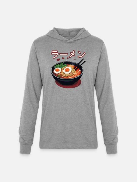 Ramen - Unisex Long Sleeve Hoodie Shirt - heather grey