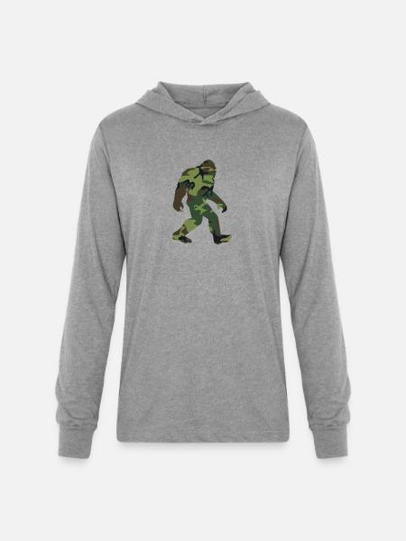 Camo Bigfoot - Unisex Long Sleeve Hoodie Shirt - heather grey