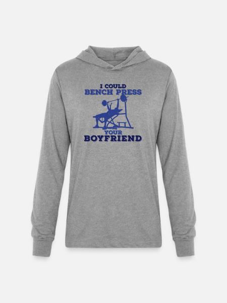 Bench Press - Unisex Long Sleeve Hoodie Shirt - heather grey