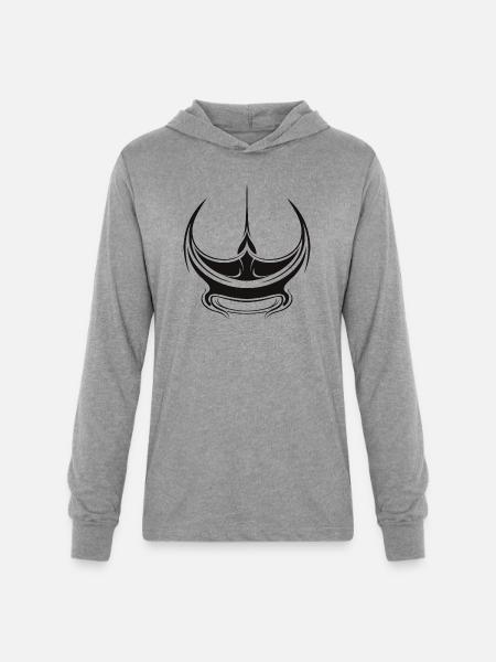 Manta - Unisex Long Sleeve Hoodie Shirt - heather grey