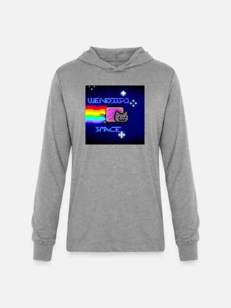 Space - Unisex Long Sleeve Hoodie Shirt - heather grey