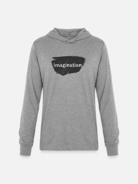 "Imagination" chalkboard - Unisex Long Sleeve Hoodie Shirt - heather grey