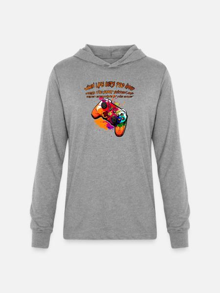 Press Start, Restart Life - Unisex Long Sleeve Hoodie Shirt - heather grey