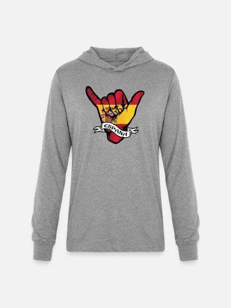 Espana Shaka - Unisex Long Sleeve Hoodie Shirt - heather grey