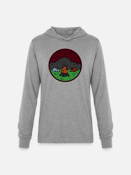 Night Bonfire - Unisex Long Sleeve Hoodie Shirt - heather grey
