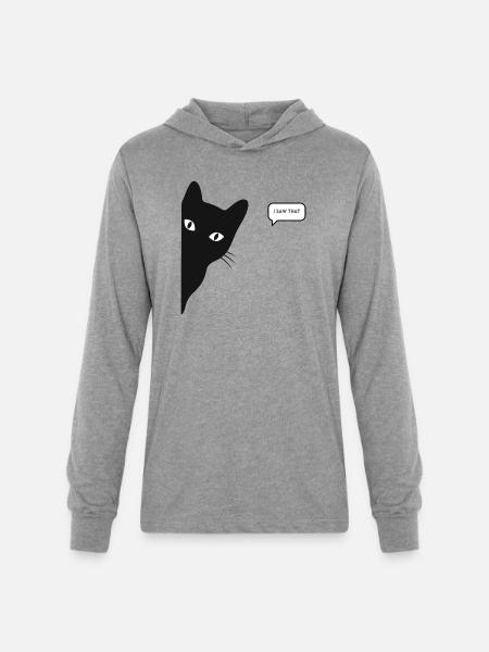 Cat saw that - Unisex Long Sleeve Hoodie Shirt - heather grey