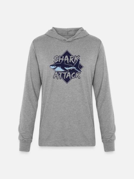 Shark - Unisex Long Sleeve Hoodie Shirt - heather grey