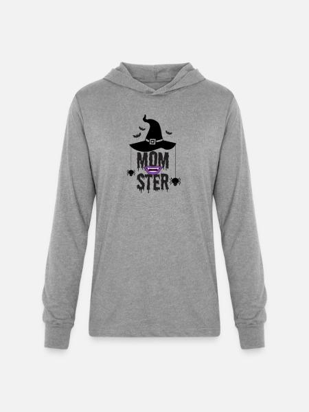 Momster Halloween Print - Unisex Long Sleeve Hoodie Shirt - heather grey