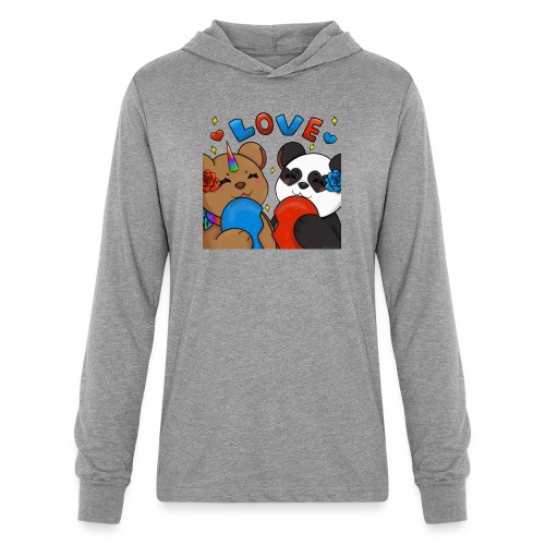 Bearicorn and Panda love invisible - Unisex Long Sleeve Hoodie Shirt