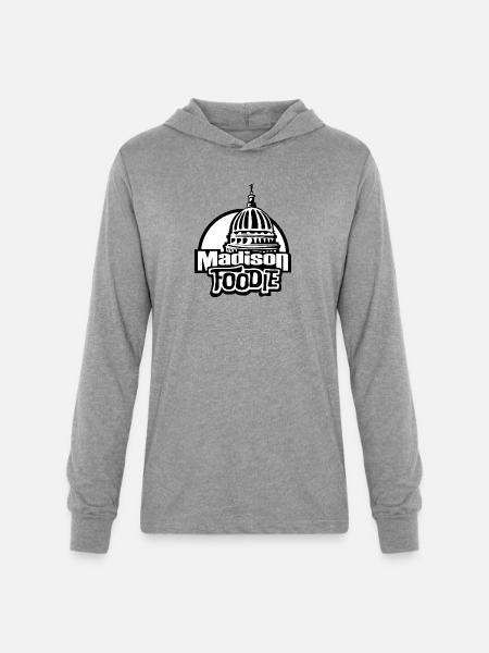 Madison Foodie w/ Capitol B&W - Unisex Long Sleeve Hoodie Shirt - heather grey