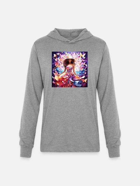 Cute girl - Unisex Long Sleeve Hoodie Shirt - heather grey