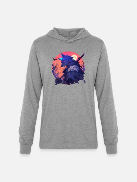 Werewolf Halloween - Unisex Long Sleeve Hoodie Shirt - heather grey