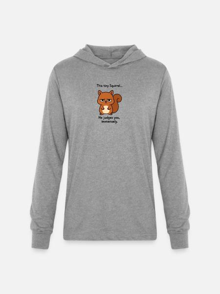 Squirrel of Judgement - Unisex Long Sleeve Hoodie Shirt - heather grey
