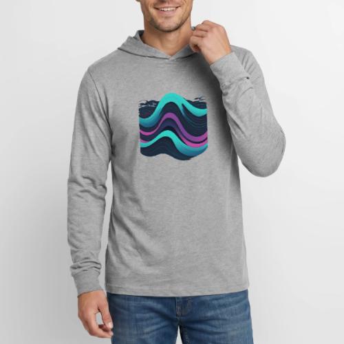 Abstract Wavy Ocean Pattern - Unisex Long Sleeve Hoodie Shirt