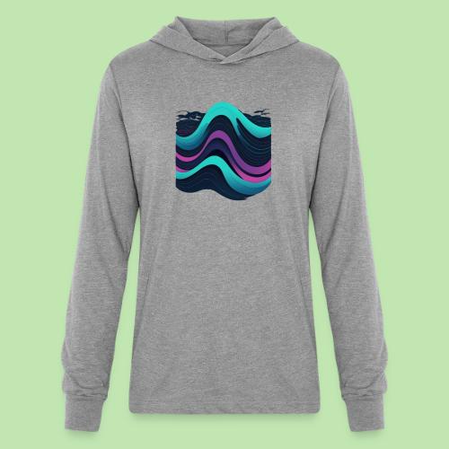Abstract Wavy Ocean Pattern - Unisex Long Sleeve Hoodie Shirt