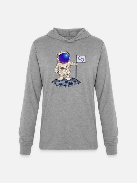 Moon Boy Polygon - Unisex Long Sleeve Hoodie Shirt - heather grey