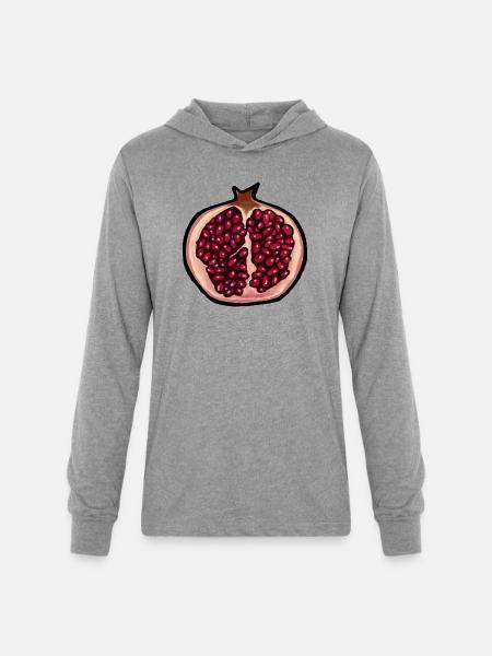 pomegranate - Unisex Long Sleeve Hoodie Shirt - heather grey